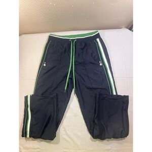 Everlast Mens Navy Blue Green Striped Track Pants Small FW4475AH1172 Ankle Zip